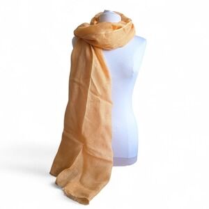 NWT Jim Thompson Linen Scarf Shawl Wrap Pale Orange